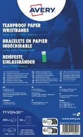 Armbånd TYVEK nummererte grønn (500)