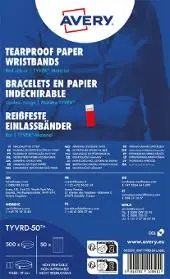 Armbånd TYVEK nummererte rød (500)