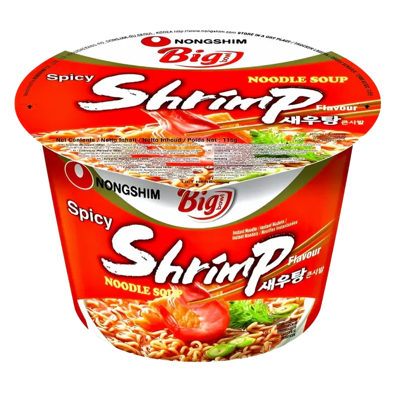 Big Bowl Spicy Shrimp Flavour Noodle - Nongshim, 115g