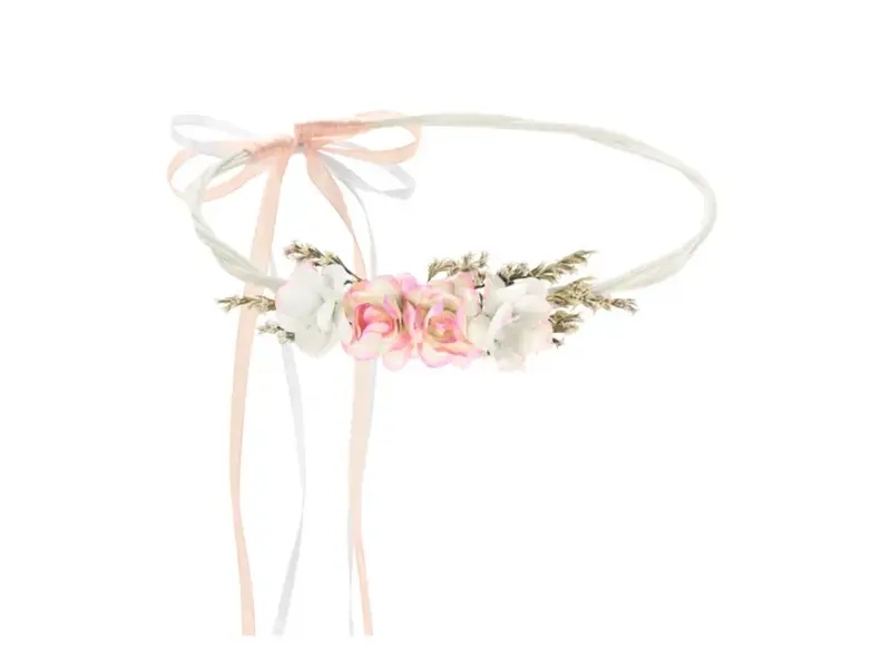 Blomster krans, rosa, 18cm