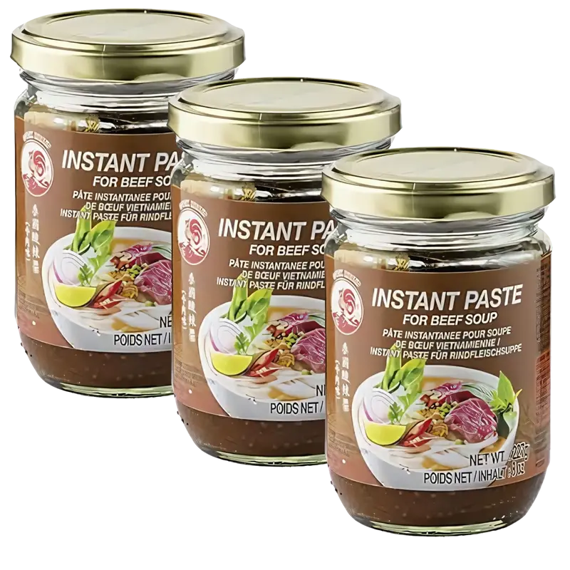Cock Brand Instant Paste for Beef Soup, 3x227g