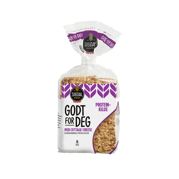 Cottage Cheese Crispbread - Knekkebrød Cottage Cheese 190g Sigdal