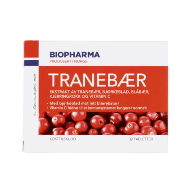 Cranberry with Birch Leaf 32pcs (Biopharma) – Tranebær
