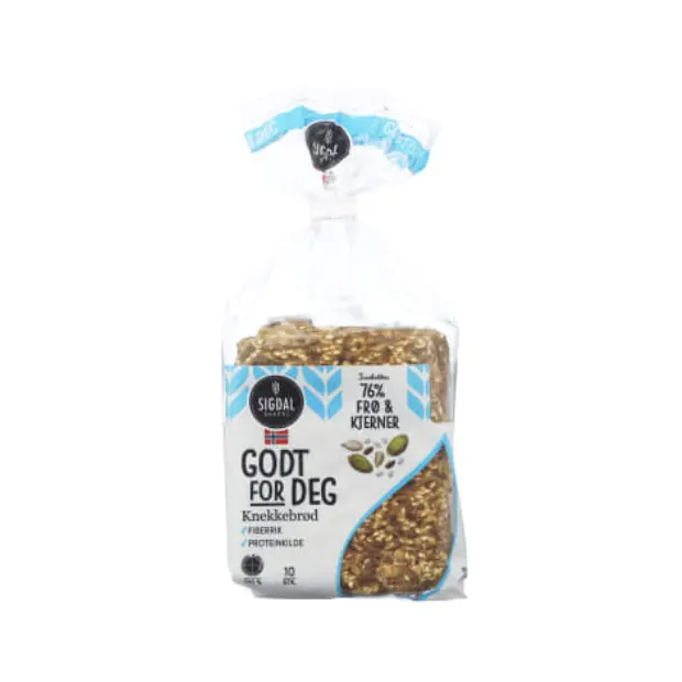 Crispbread Low Carb, High Protein - Knekkebrød Godt for Deg 235g Sigdal