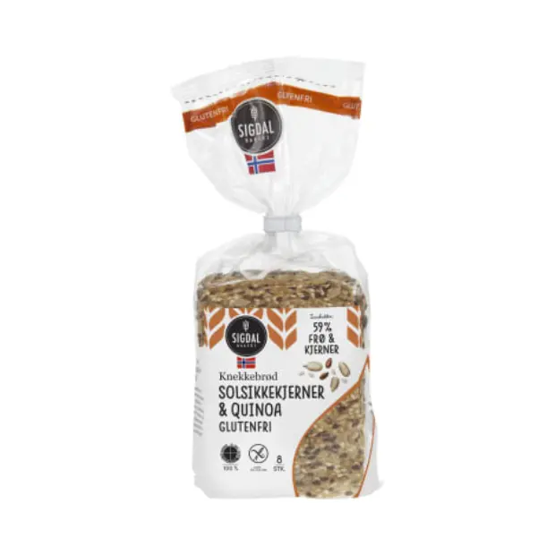 Crispbread Sunflower Gluten-Free – Solsikke Knekkebrød Glutenfri 190g Sigdal