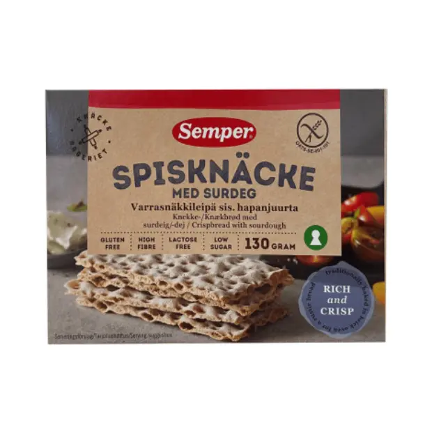 Crispbread with Sourdough Gluten-Free 130g Schär - Knekkebrød m/Surdeig Gl.Fri