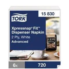 Dispenserserviett TORK N14 2L hvit (720)