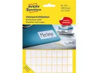Etikett AVERY manuell 12x18mm hvit(1800)