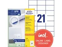 Etikett AVERY Ultragrip 70x42,3mm (2100)