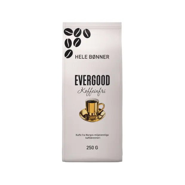 Evergood Decaffeinated Whole Bean Coffee - Evergood Koffeinfri Hele Bønner 250g