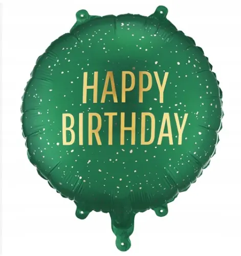 Folieballong - Happy Birthday, Grønn