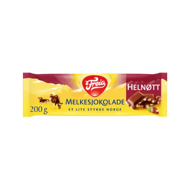 Freia Whole Nut Milk Chocolateo 200g – Melkesjokolade Helnøtt