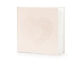 Gjestebok hjerte 20x20cm lys rosa