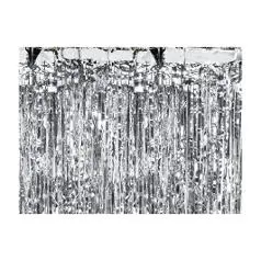 Glittergardin 90x250cm sølv