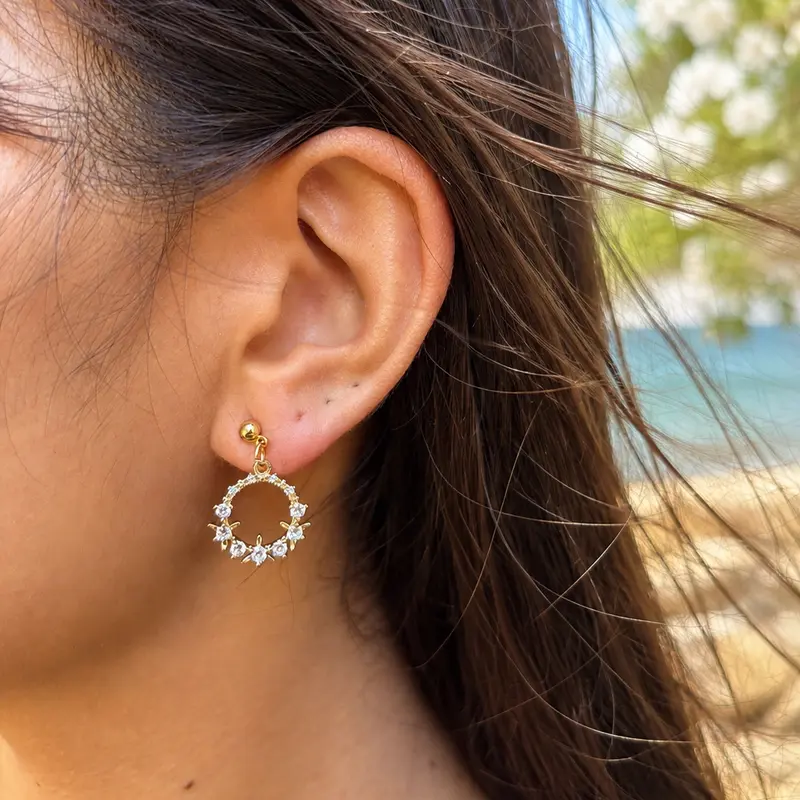 Gold Cubic Zirconia Øredobber