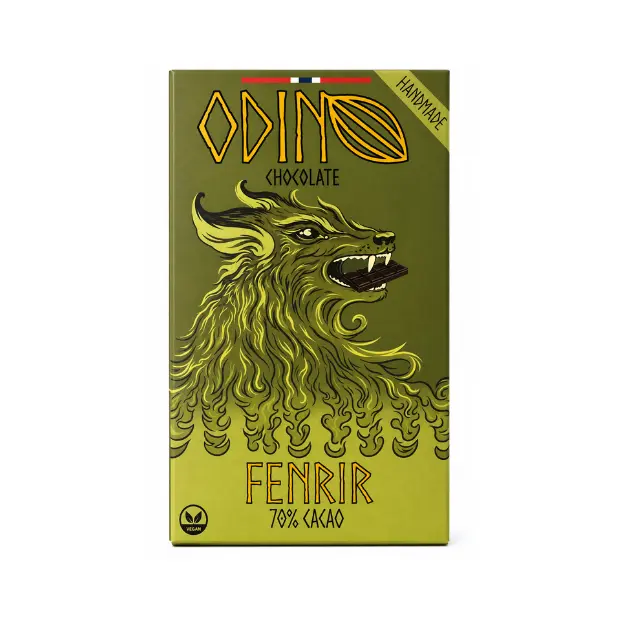 Handmade Dark Chocolate 70% Cocoa - Fenrir mørk sjokolade 70% kakao 60g Odin Chocolate
