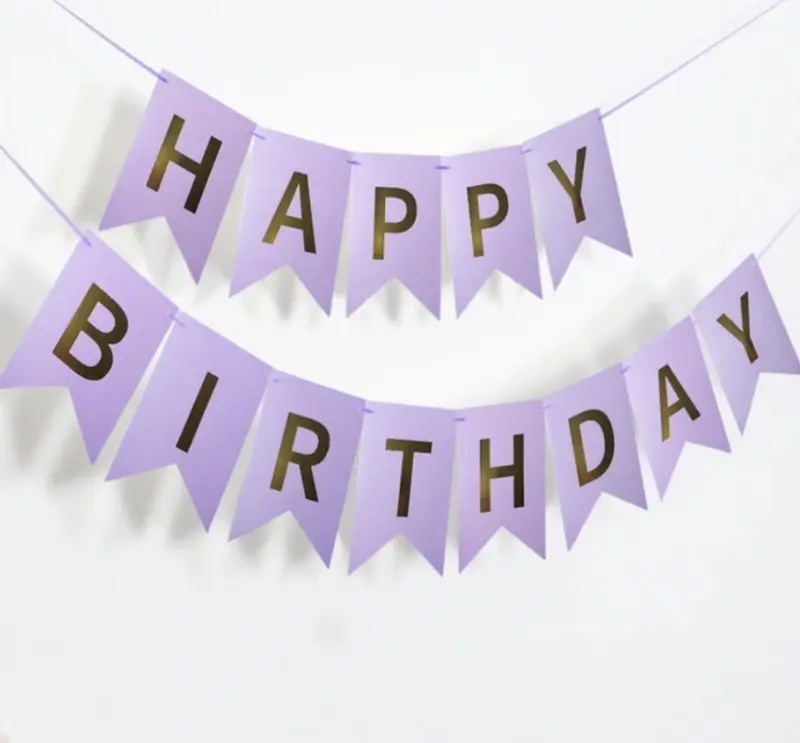 Happy birthday banner lilla
