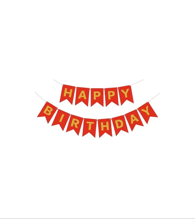 Happy birthday banner rød