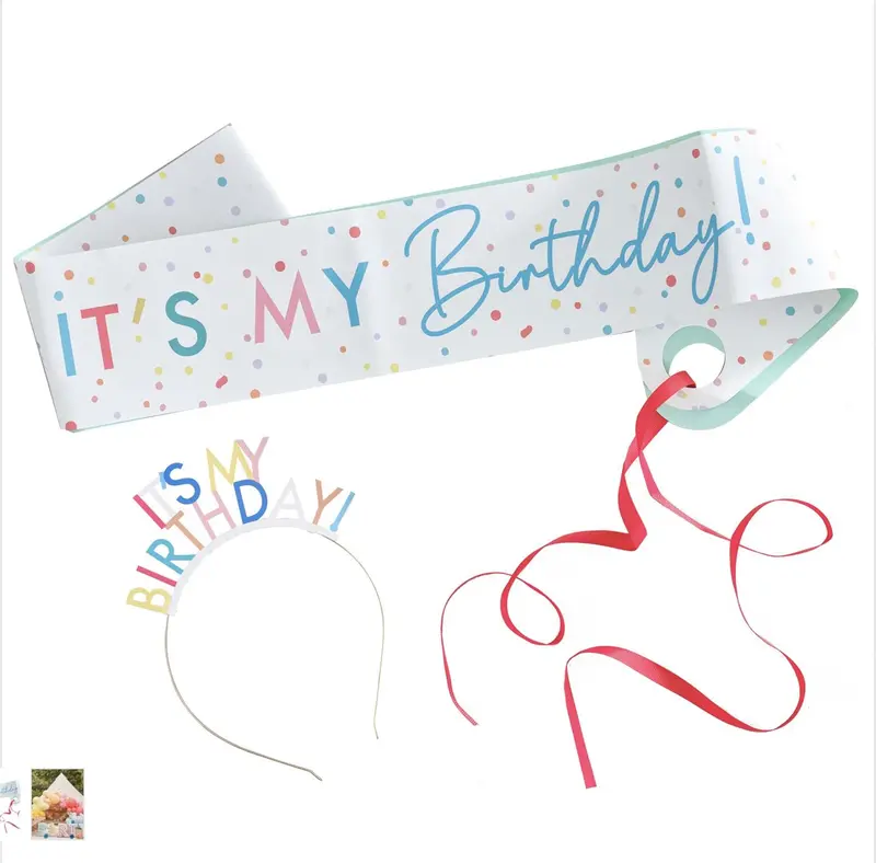 Hårbøyle og Sash "Its My Birthday"