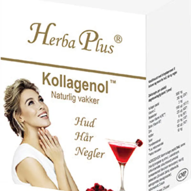 Herba Plus Kollagenol – Marint kollagenpulver med 5000 mg kollagenpeptider, biotin og vitamin C for hud, hår og negler