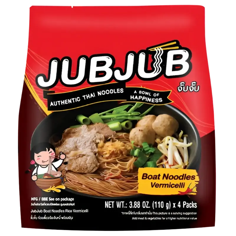 JubJub Instant Rice Vermicelli with Spicy Soup, 4x110g