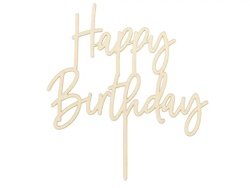 Kakepynt - Happy Birthday i tre