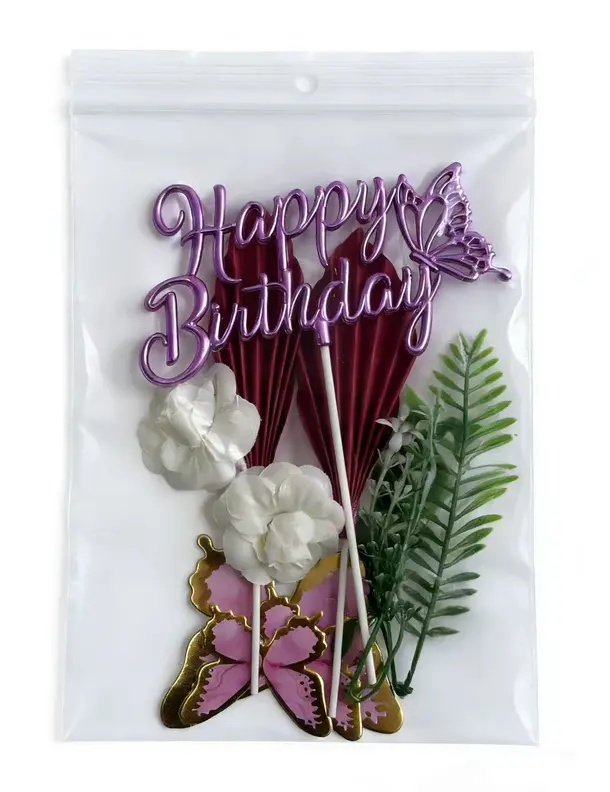 Kaketopper - Happy birthday, rød