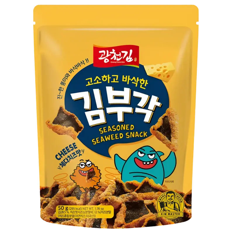 Korean Seasoned Seaweed Chips Snack Cheese & Honey - Kwang Cheong Kim, 50g