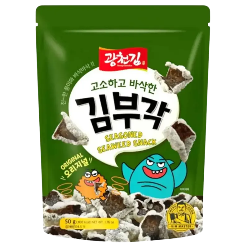 Korean Seasoned Seaweed Chips Snack Original - Kwang Cheong Kim, 50g