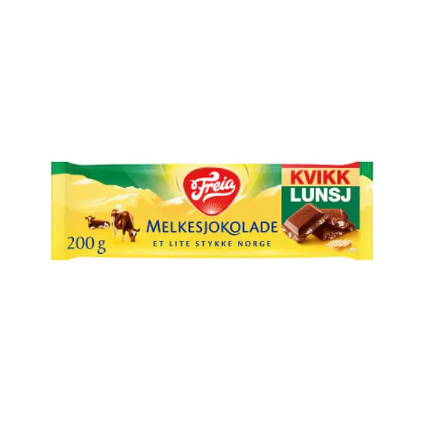 Kvikk Lunsj Milk Chocolate - Melkesjokolade Kvikk Lunsj 200g Freia