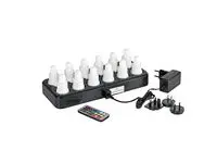 Ledlys DUNI farger 12stk m/ladestasjon