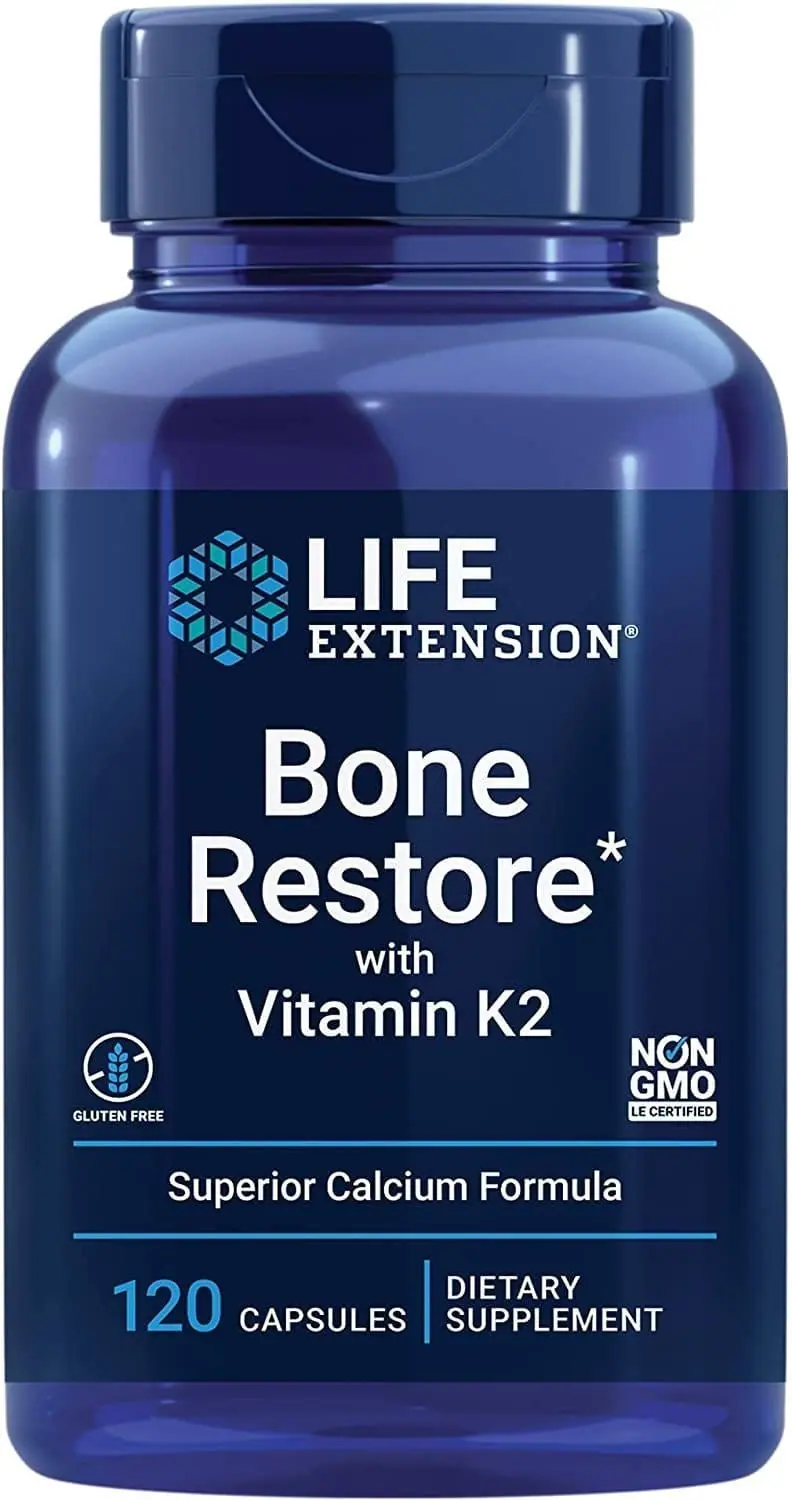 Life Extension Bone Restore with Vitamin K2 (120 Capsules)
