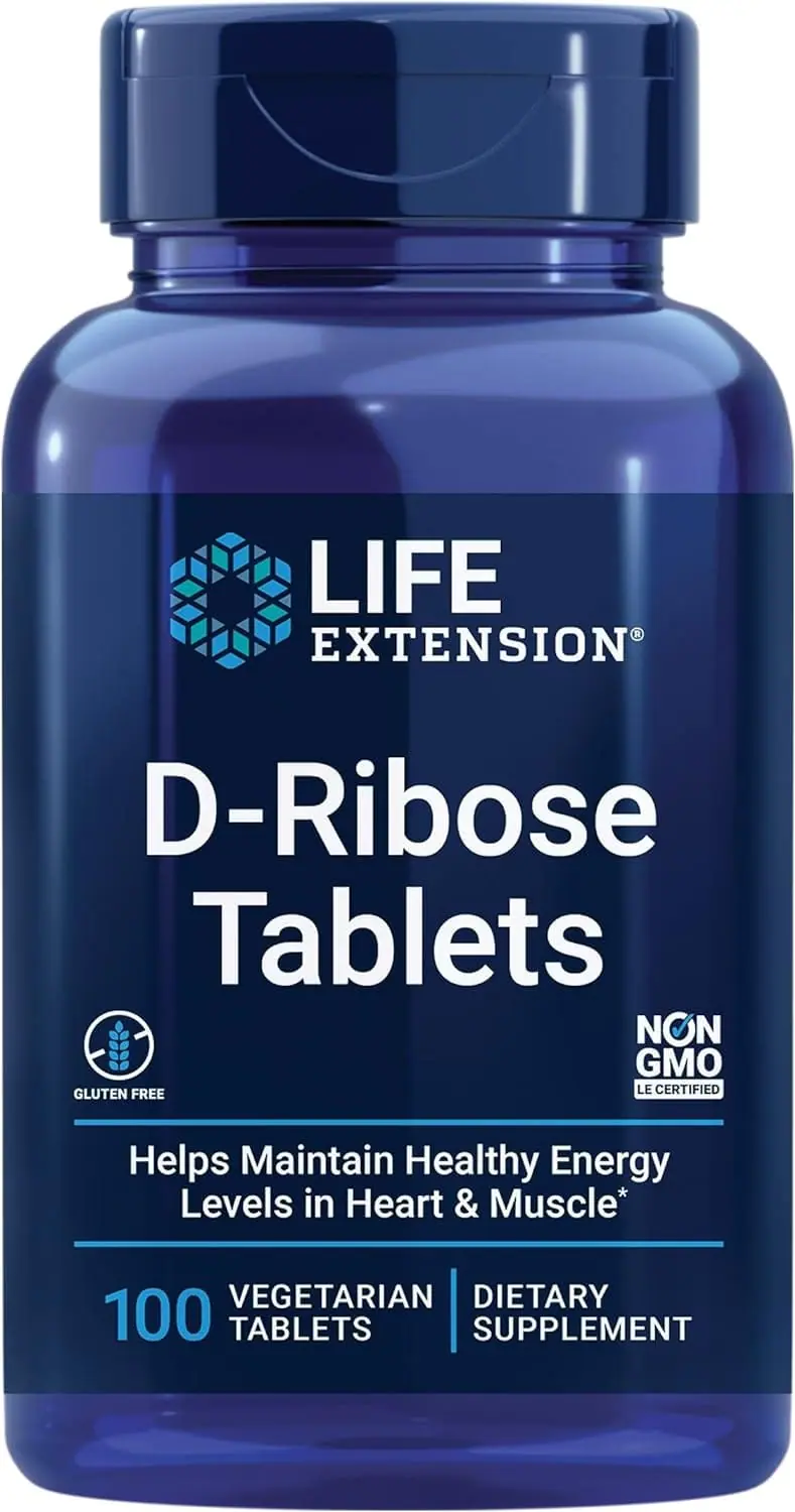 Life Extension D-Ribose Tablets (100 Tablets) – UTLØPT DATO 07/2026 (salg til selvkost)