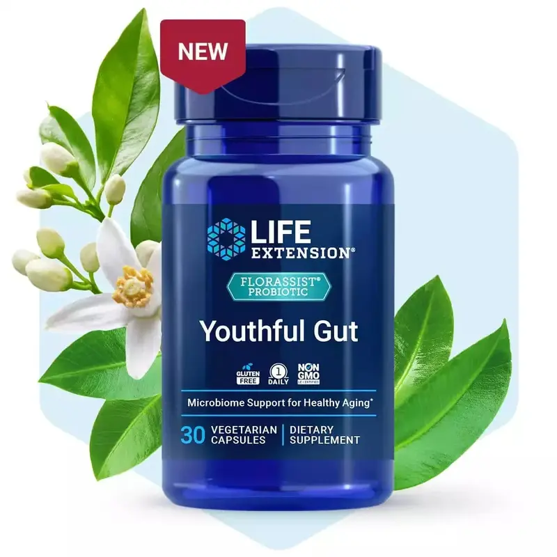 Life Extension FLORASSIST® Probiotic Youthful Gut (30 Vegetarian Capsules)