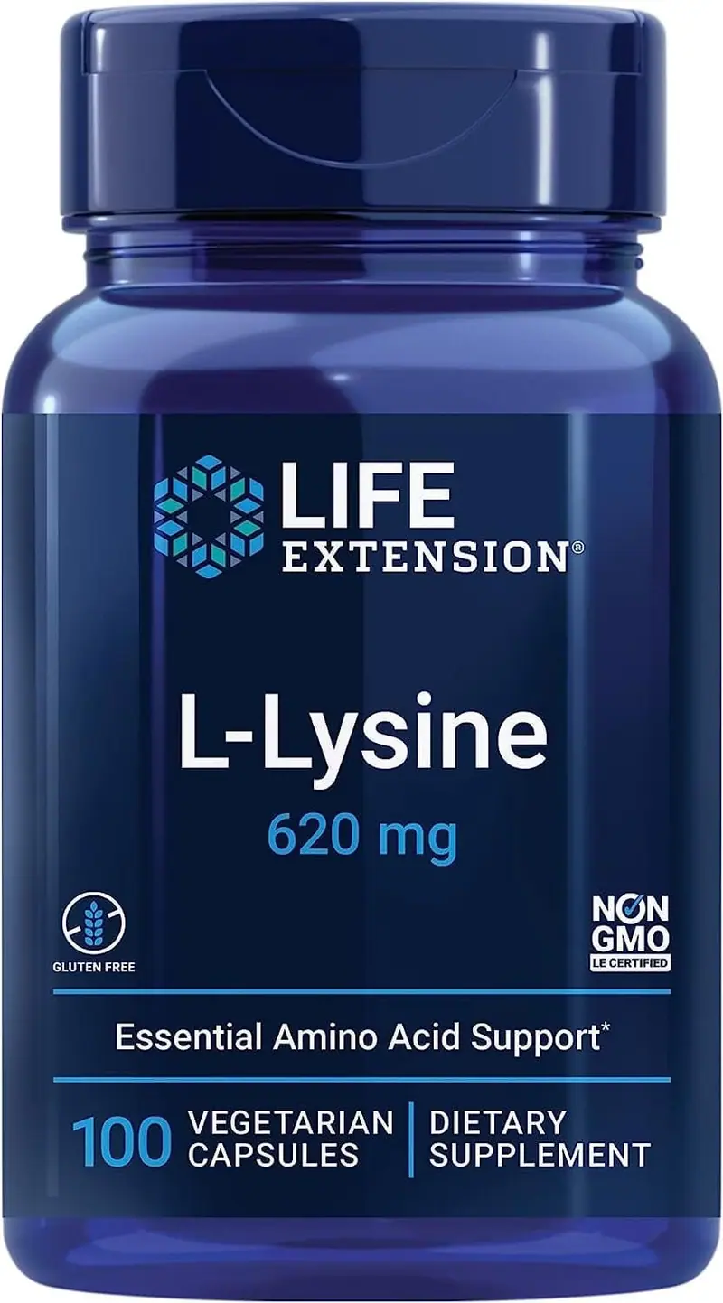 Life Extension L-Lysine 620 mg (100 Vegetarian Capsules)