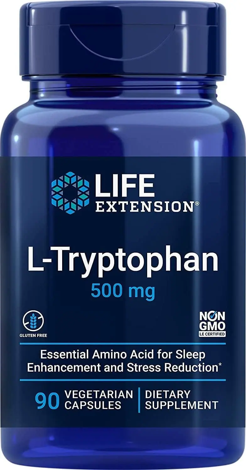 Life Extension L-Tryptophan (500 mg, 90 vegetarian capsules)