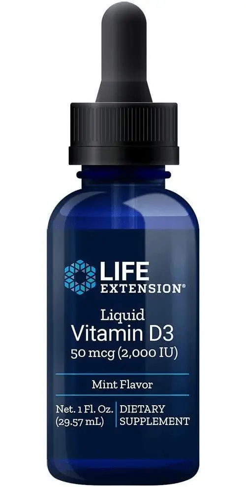 Life Extension Liquid Vitamin D3 Mint (50 mcg per drop, 29.57 ml)