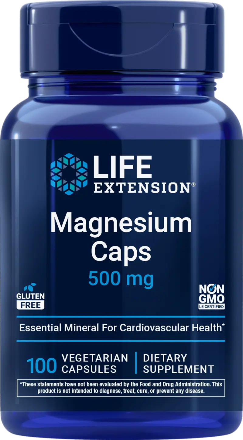 Life Extension Magnesium Caps 500 mg (100 Vegetarian Capsules)