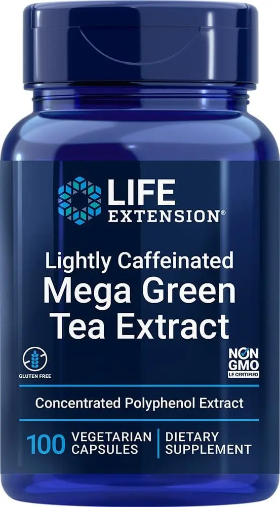 Life Extension Mega Green Tea Extract Lightly Caffeinated (100 vegetarian capsules)