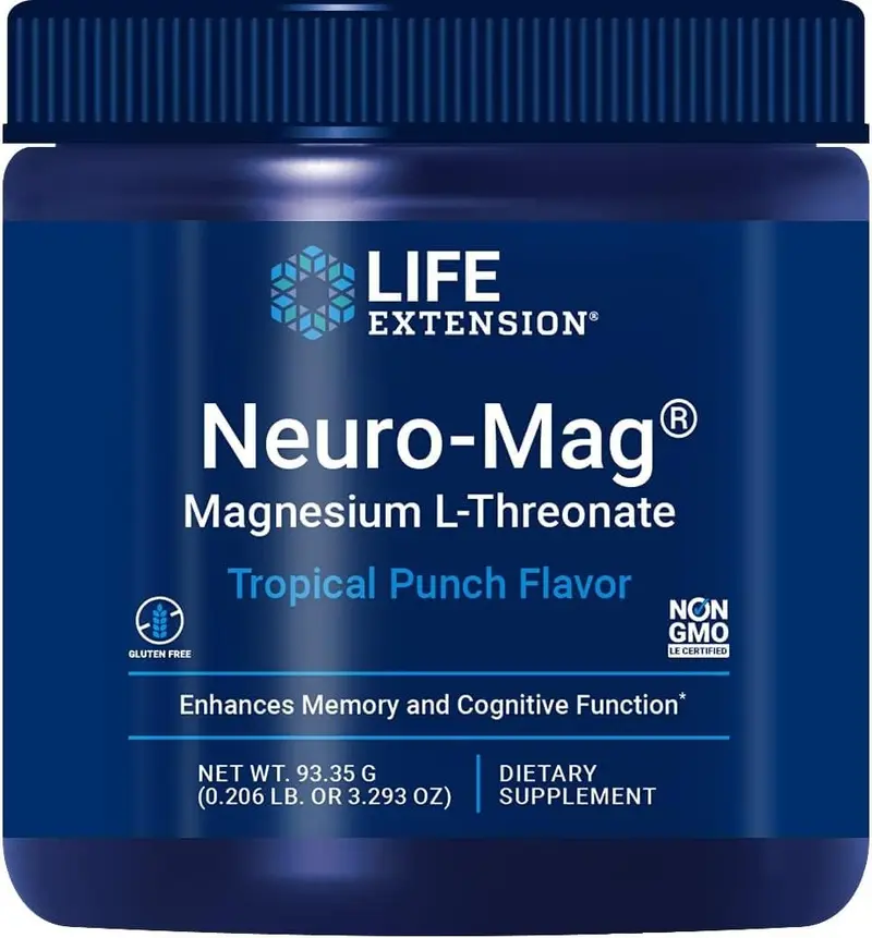 Life Extension Neuro-Mag® Magnesium L-Threonate Tropical Punch Powder (93.35 g)