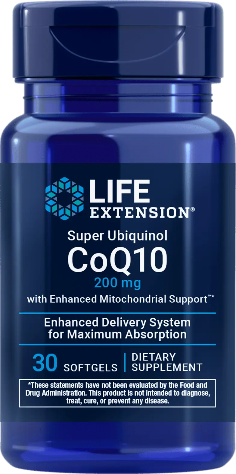 Life Extension Super Ubiquinol CoQ10 with Enhanced Mitochondrial Support™ 200 mg (30 softgels)