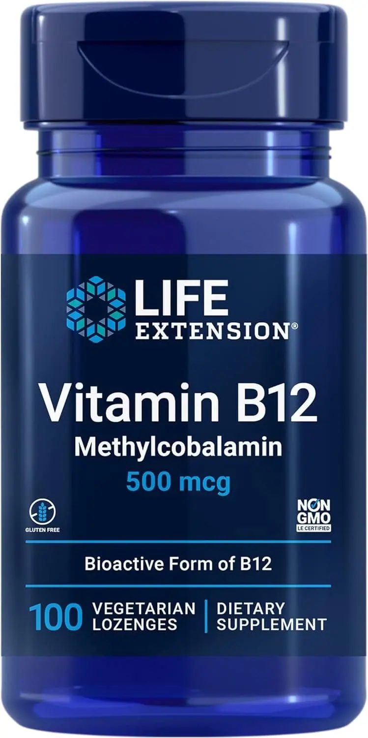 Life Extension Vitamin B12 Methylcobalamin 1 mg Lozenges (60)