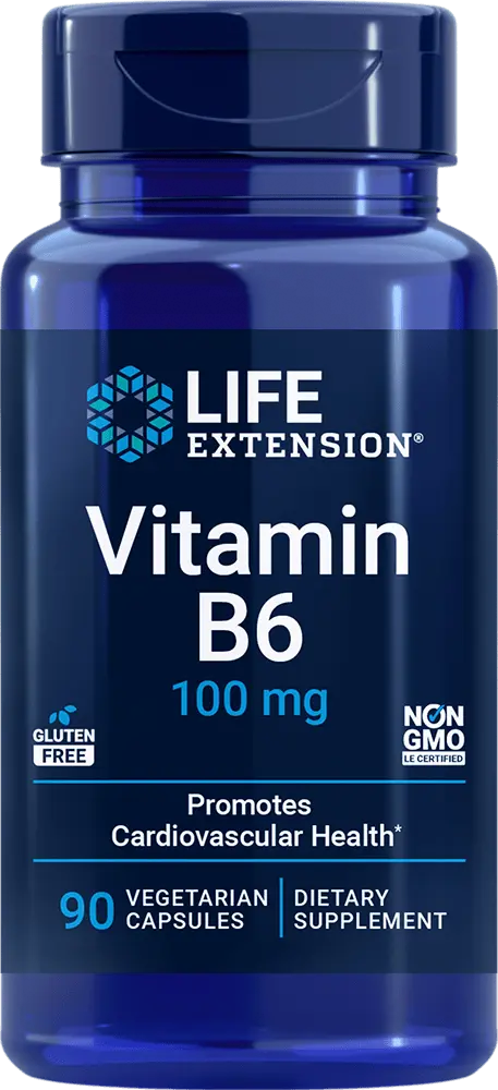 Life Extension Vitamin B6 100 mg (90 Vegetarian Capsules)