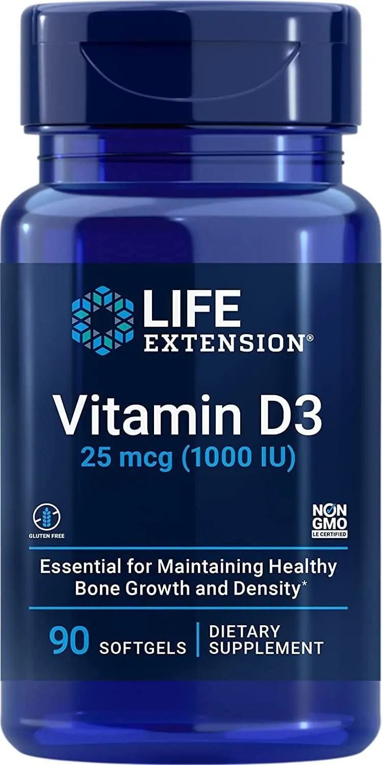 Life Extension Vitamin D3 25 µg / 1000 IU (90 Softgels)