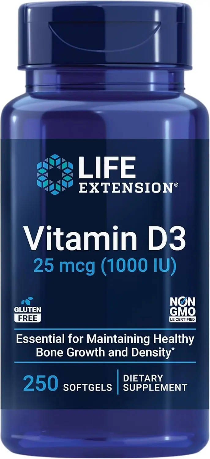 Life Extension Vitamin D3 25 µg (250 Softgels)