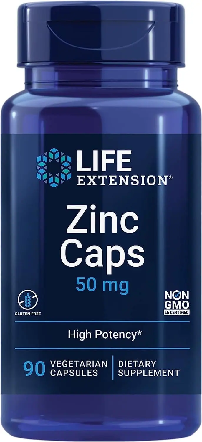 Life Extension Zinc Caps 50 mg (90 Vegetarian Capsules)