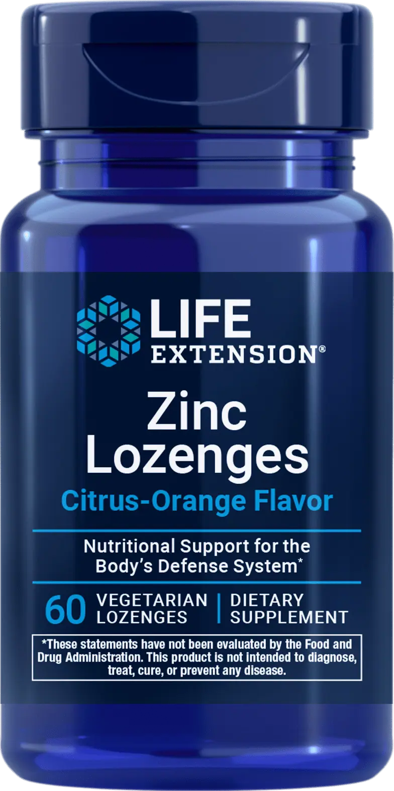 Life Extension Zinc Lozenges Citrus-Orange 18.75 mg (60 Lozenges)