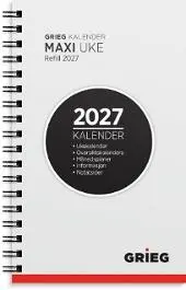 Lommekalender GRIEG Maxi 2027 refill