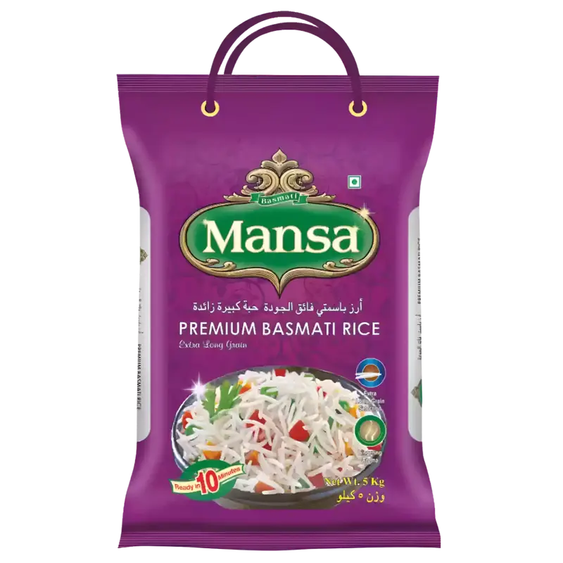 MANSA Preamium Steam Basmati Rice (Extra Long Grain), 5kg
