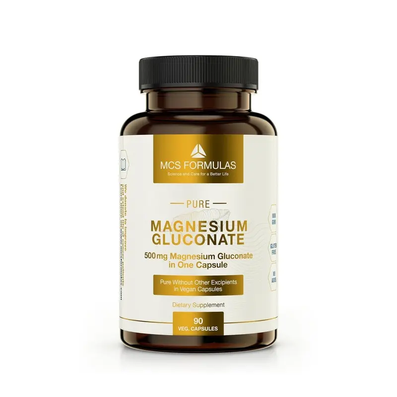 MCS Formulas Magnesium Gluconate 500 mg (90 Vegetarian Capsules)